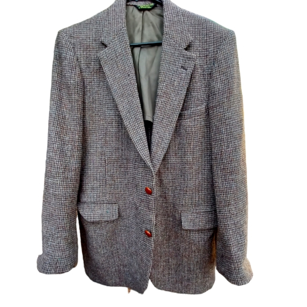Harris tweed handwoven 100% pure scottish wool blazer/ jacket unisex